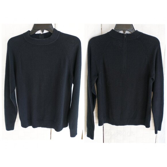 Designers Originals Sweater Medium Black Mock Neck Vintage Minimalist Lagenlook - Picture 8 of 14